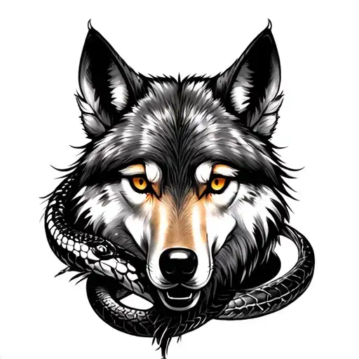 left arm sleeve , fore arm feathers , bicep one eye , tricep a wolf , shoulders anaconda  tattoo design idea