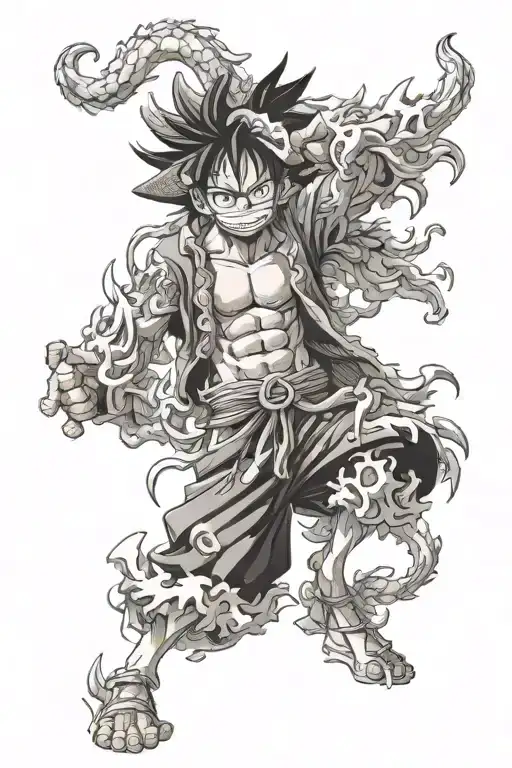 Anime, Luffy, 5th form, Kaido Dragon to create tattoo design idea