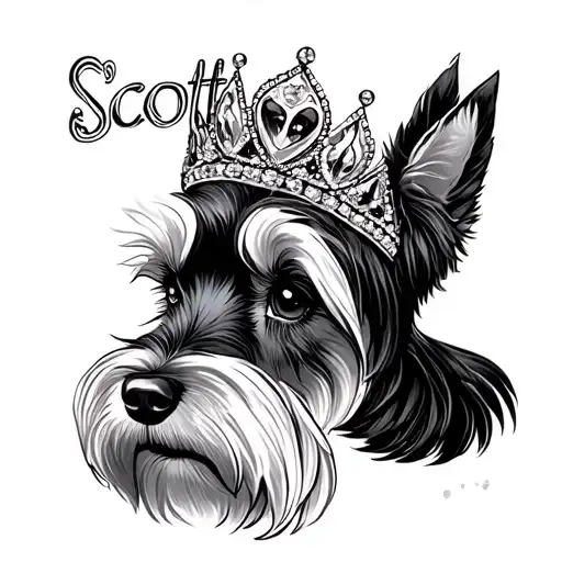 "Scottie " Princess Tiara tattoo design idea