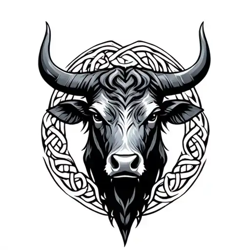 Celtic Bull tattoo design idea