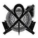 ankh background with Create black and grey art of the comics, constellation with mandala background sci fi fantasy gothi tattoo design idea