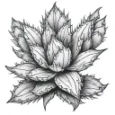 agave cactus tattoo design idea