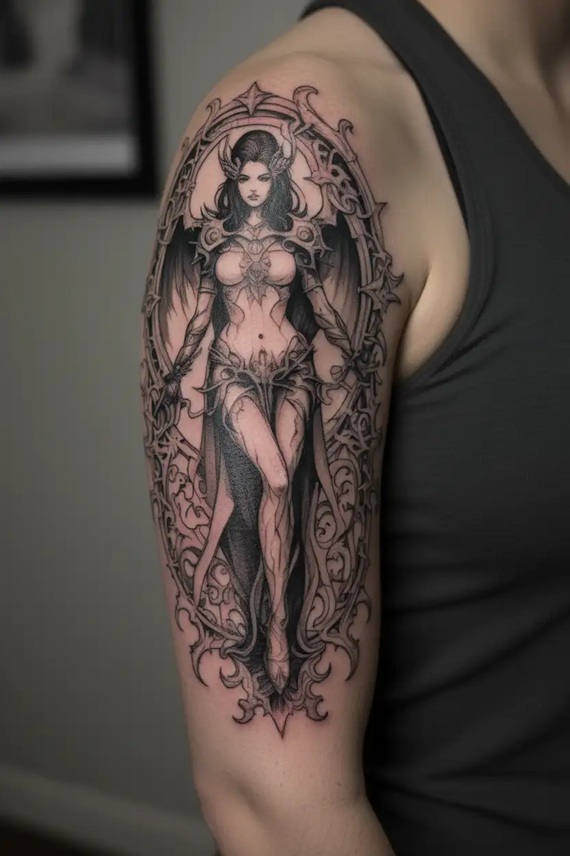 Diablo 3 video game Auriel schyte tattoo design idea