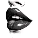 lips pouting tattoo design idea