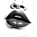 lips pouting tattoo design idea
