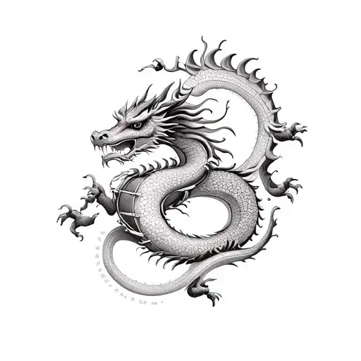 i want to create a vietnamese map comebine with dragon and vietnamese traditional drum tattoo design idea