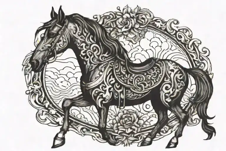 pégase cheval ailé tattoo design idea