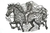 pégase cheval ailé tattoo design idea