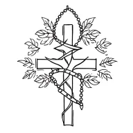 cross with rosary wrapped tattoo design idea