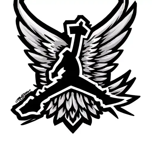 Jordan wings logo tattoo design idea