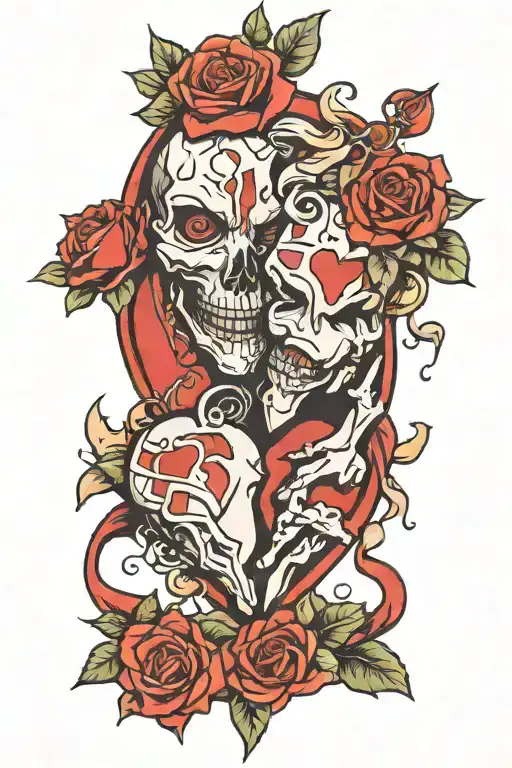 heartbreak love hurts tattoo design idea