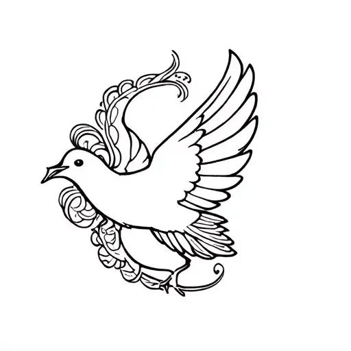 dove and number 14 tamil letters tattoo design idea