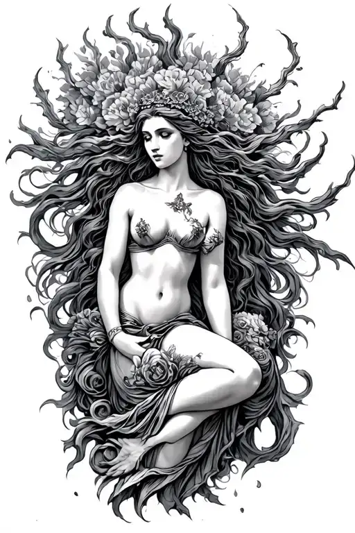 greek mythology sirens tattoo design idea