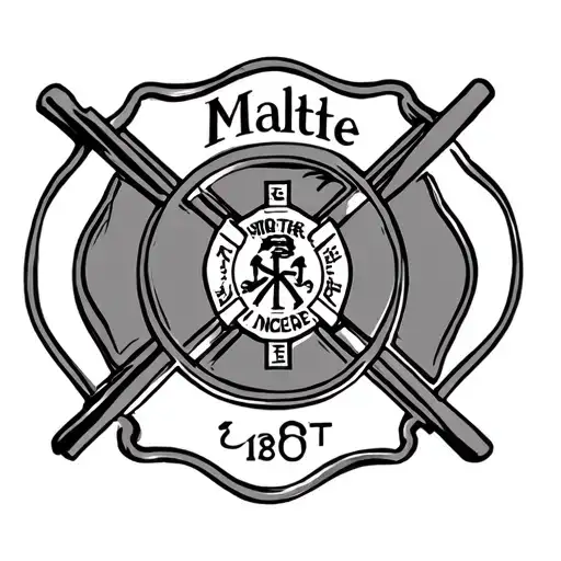firefighter Maltese cross tattoo design idea