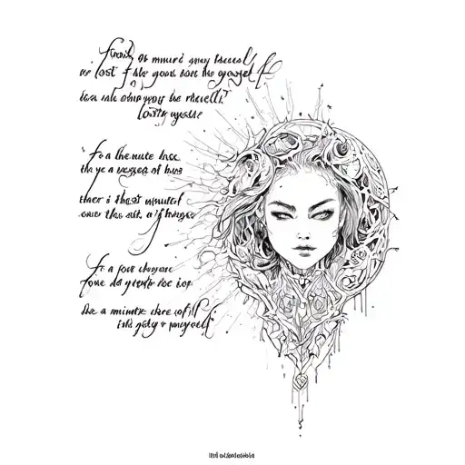  cybersigilism with this lyrics incorporated "for a minute there i lost myself"  tattoo design idea