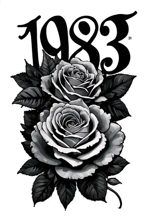 1983 written tattoo design idea