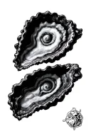 oyster shell tattoo design idea