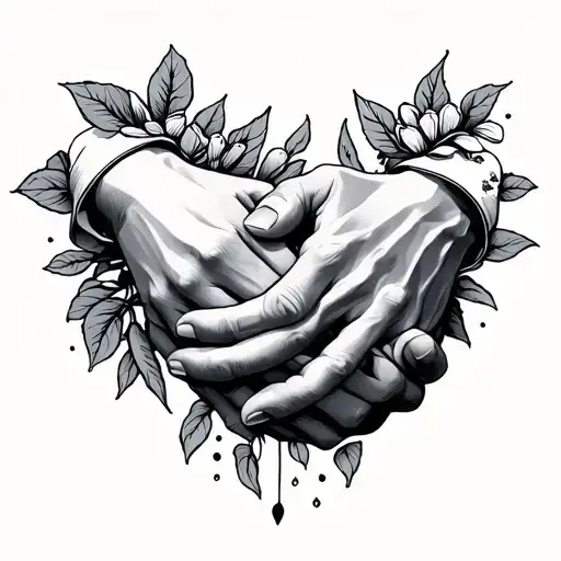 holding hands highs and lows symbol  tattoo design idea