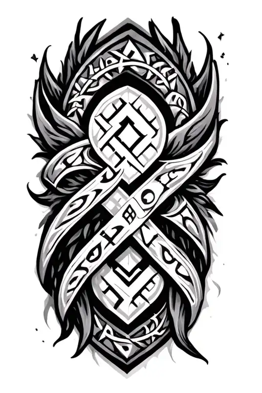 nordic runes tattoo design idea