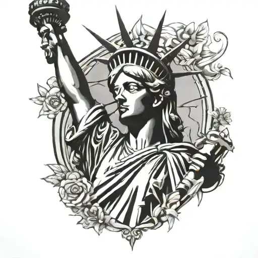 Lady Liberty tattoo design idea