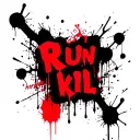 Run It up in drippy grafiti writing with hard 2 kill and brick wall tattoo design idea