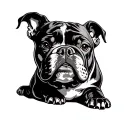 exotic micro bully tattoo design idea