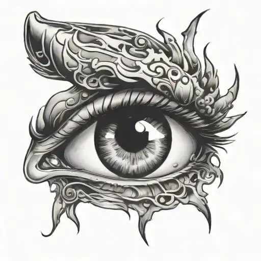 devil's eyes tattoo design idea