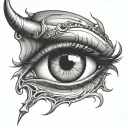devil's eyes tattoo design idea
