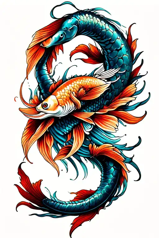 Pisces and Scorpio zodiac sign tattoo design idea
