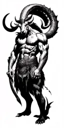 Minotaur legend standing guard tattoo design idea