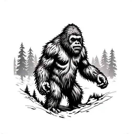 Sasquatch tattoo design idea