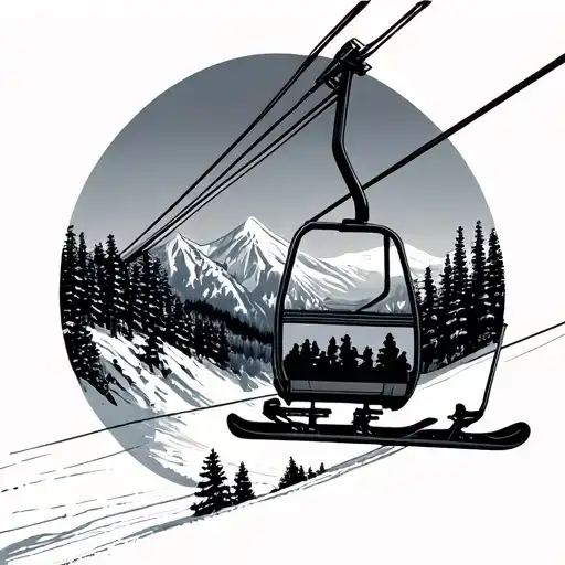 Ski lift tattoo design idea