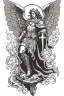 Stone st michael the archangel tattoo design idea