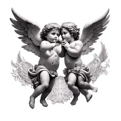 cherubs heavens gate tattoo design idea