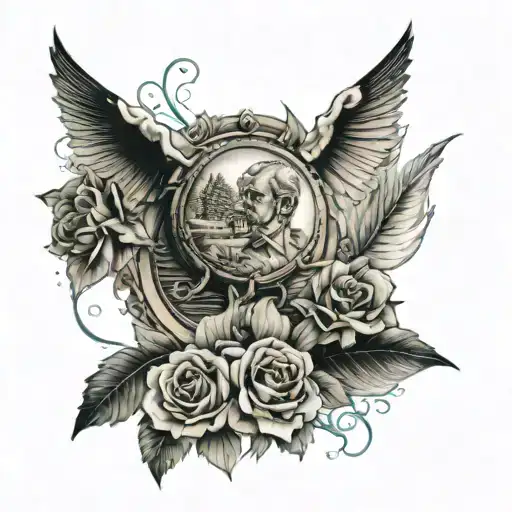 memory of dad tattoo design idea