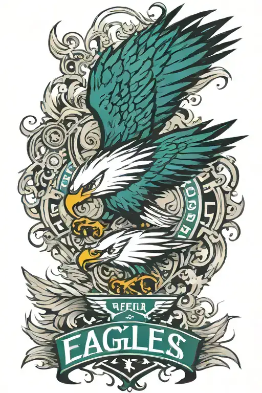 Philadelphia eagles tearing tattoo design idea
