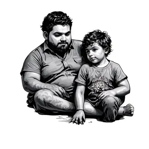 Child Dad tattoo design idea