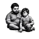 Child Dad tattoo design idea