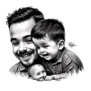 Child Dad tattoo design idea