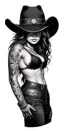 western cowgirl tattoo arm sleeve tattoo design idea