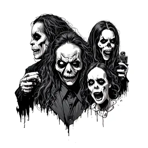 scary movie characters tattoo design idea