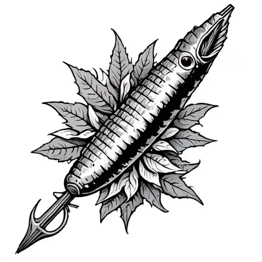 CORNICHON planted by a harpoon tattoo design idea