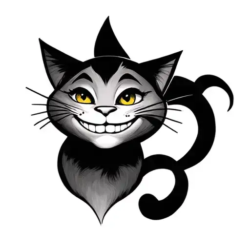 alice cheshire cat smile tattoo design idea