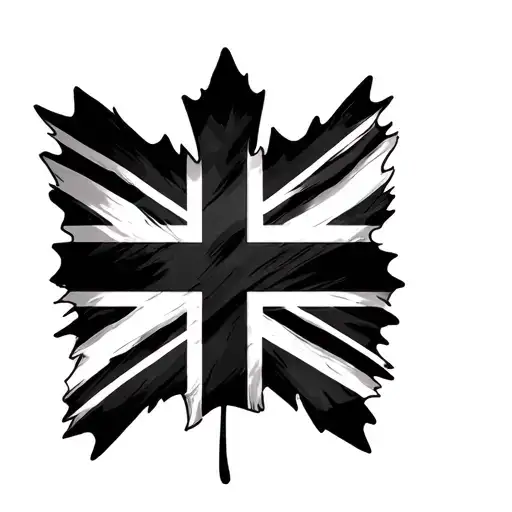 union jack flag canadian flag intertwined tattoo design idea