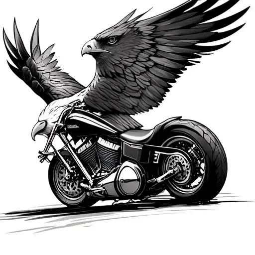 Harley Davidson motorcycle eagle tattoo design idea