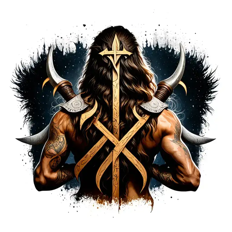 viking runes back tattoo tattoo design idea