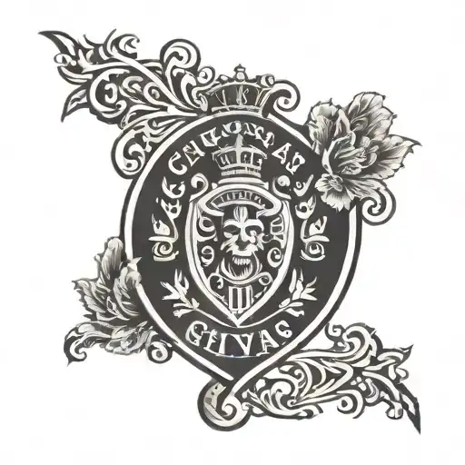 Design a tattoo with the seal of the Chivas Regal whiskey brand in which it attracts attention because it has the logo tattoo design idea