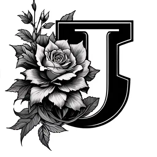 Hidden J tattoo design idea