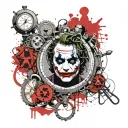 joker heath ledger card in the pocket watch tattoo design idea