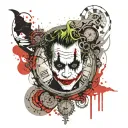 joker heath ledger card in the pocket watch tattoo design idea
